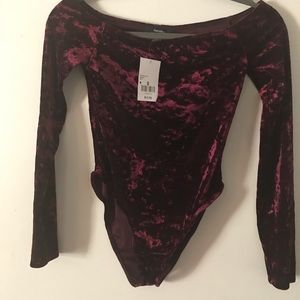 NWT forever21 maroon velvet one piece